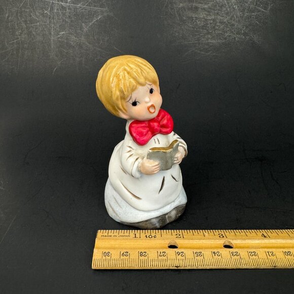 Vintage 1978 Jasco Choir Boy Singing Decorative Bell Christmas Holiday Ceramic - Picture 1 of 8